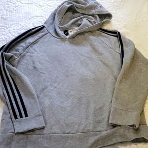 Adidas Women's Gray Cotton Blend Hoodie XL